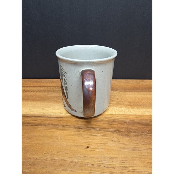 Vintage Handmade Ceramic Mug Stoneware Toucan Bird Handpainted Embossed/Raised - Picture 2 of 7